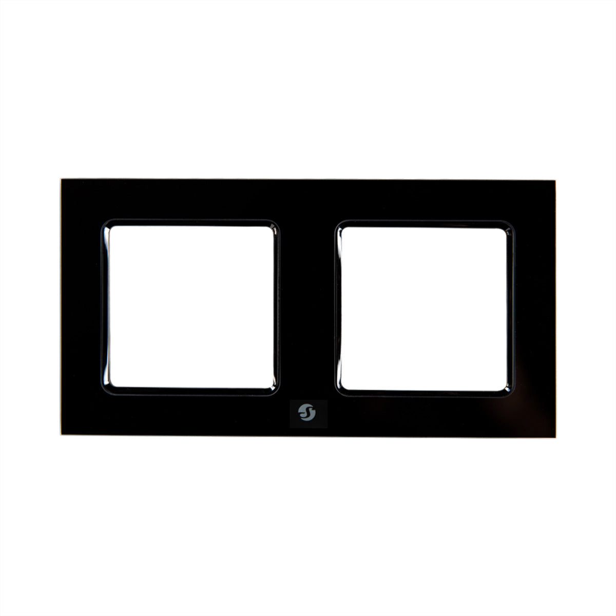 Shelly Zubehör – Abdeckrahmen 2-fach, schraubenlos – für Shelly Wall Switch – Schwarz