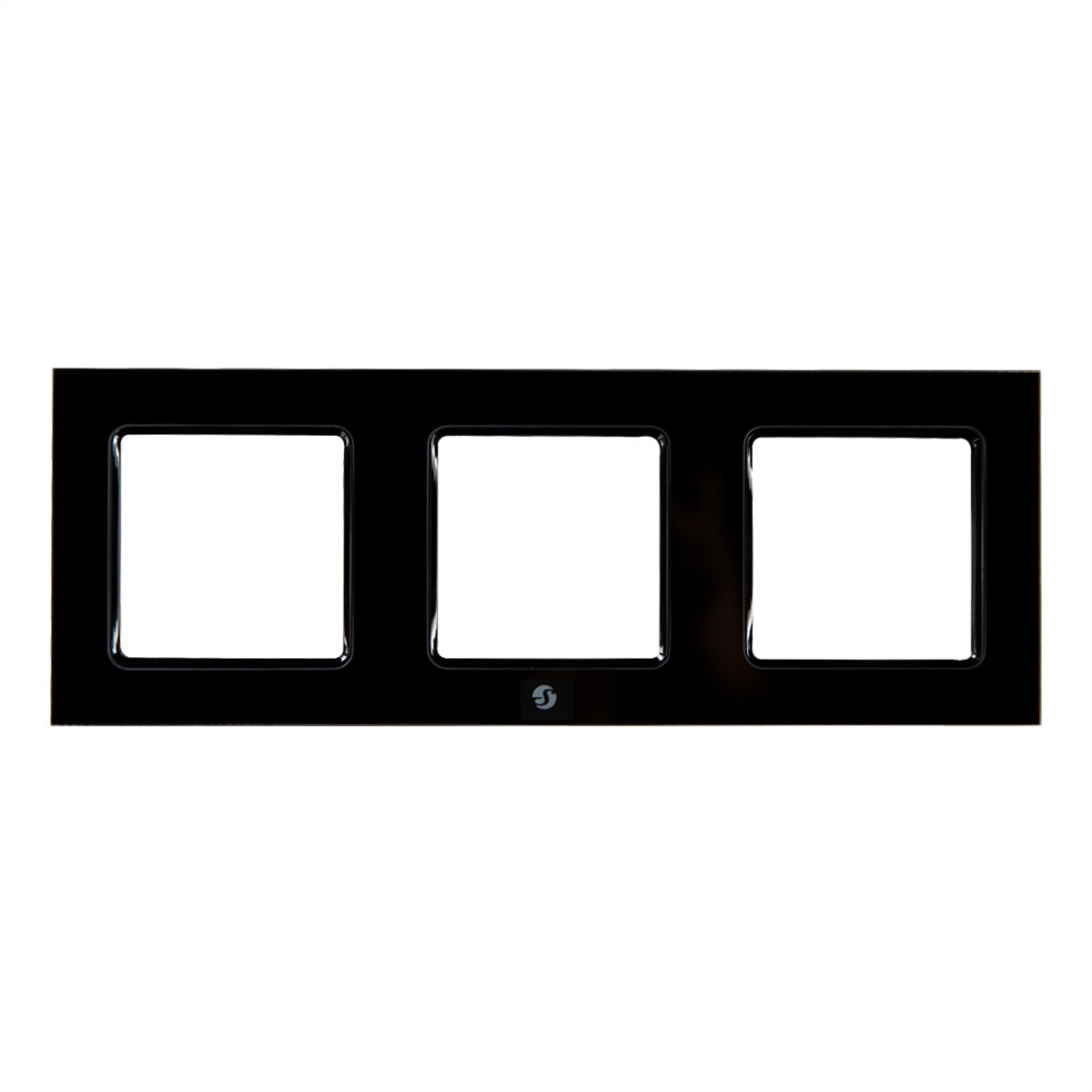 Shelly Wandrahmen Dreifach – Zubehör – Abdeckrahmen, Schwarz – für Shelly Wall Switch