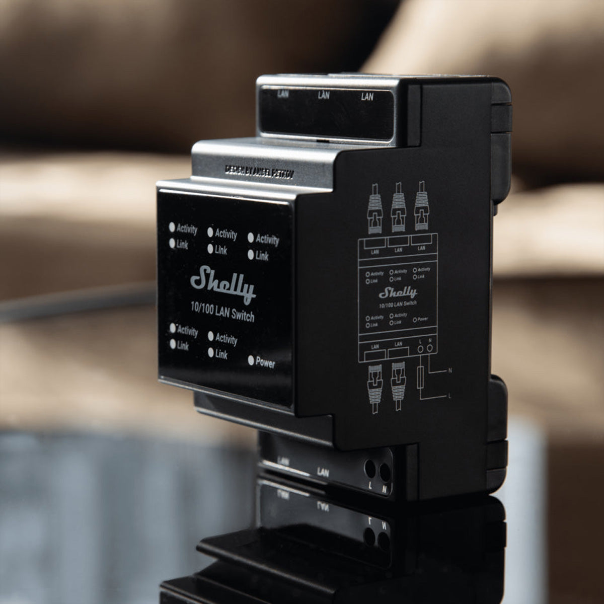 Shelly LAN Switch – Smart Switch – 5× 10/100 Mbit/s, DIN-Schiene