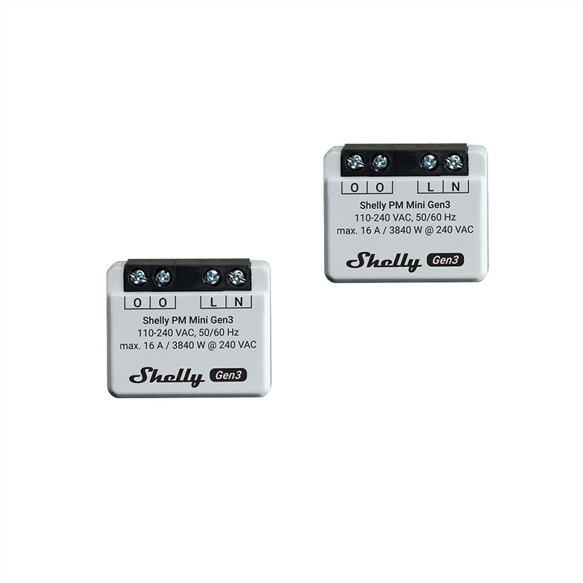 Shelly PM Mini Gen3 – Smart-Steckdose – 8 A, Leistungsmessung – für Alexa, Google Assistant – 2er-Set