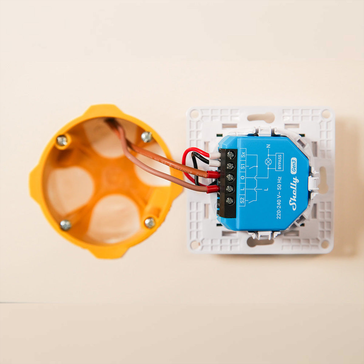 Shelly 1L Gen3 – Schaltaktor – WLAN, Bluetooth, ohne Neutralleiter, integrierter Bypass