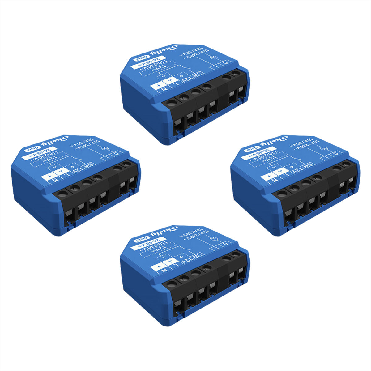 Shelly 1L Gen3 – Schaltaktor – potentialfreie Kontakte – 4er-Set