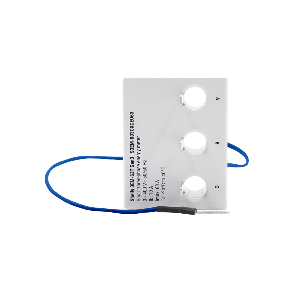 Shelly 3EM-63T Gen3 – Energiezähler – 3-Phasen, 63 A, 3 CT, WLAN/Bluetooth, DIN-Schiene