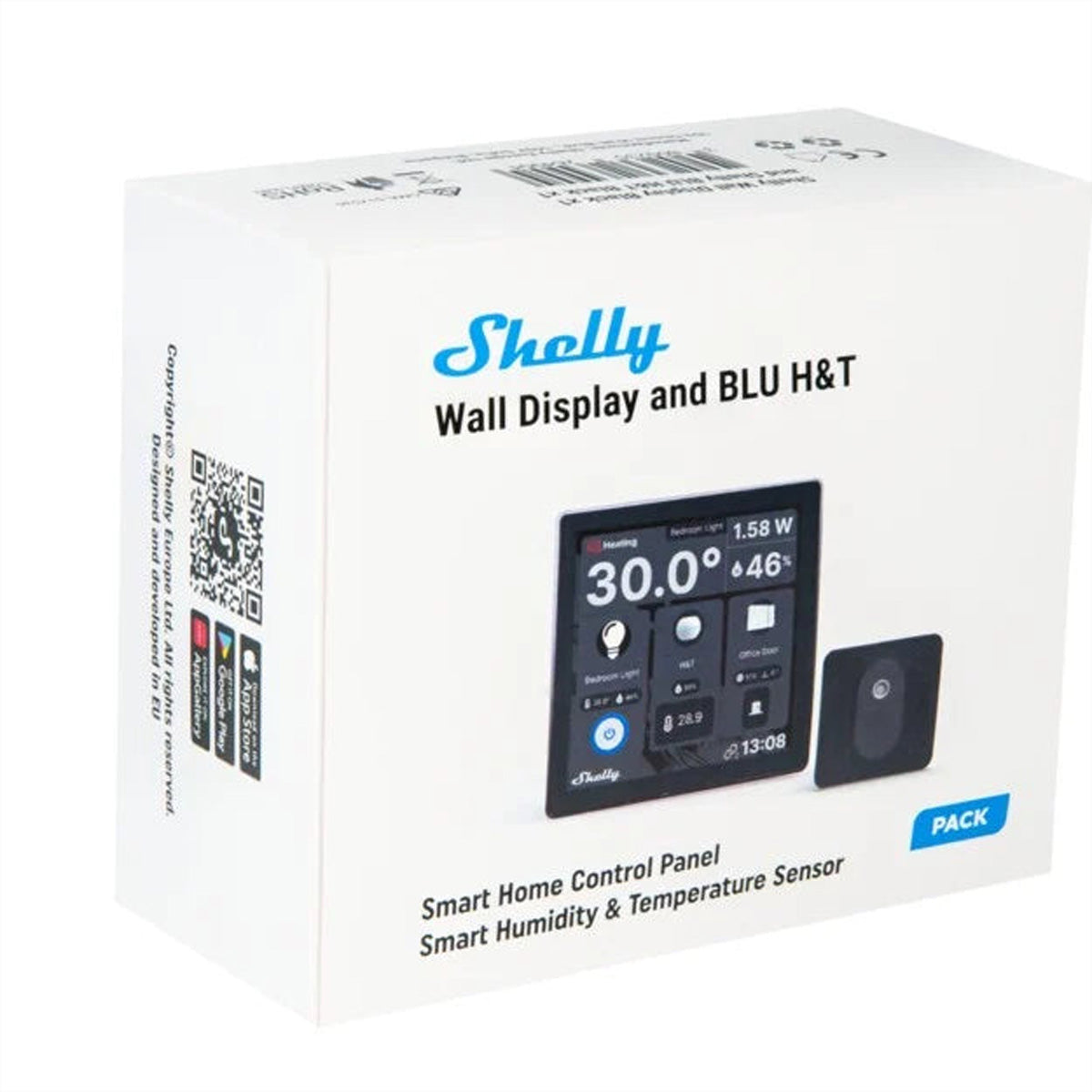 Shelly Smart-Display – 4,0" Display, Leistungsüberwachung, inkl. BLU H&T-Sensor – für Shelly-Geräte – Schwarz