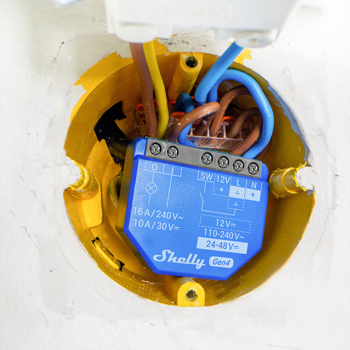 Shelly 1 Gen4 – Zubehör – Schaltaktor, WLAN, Bluetooth, Zigbee, Matter – 4er-Set