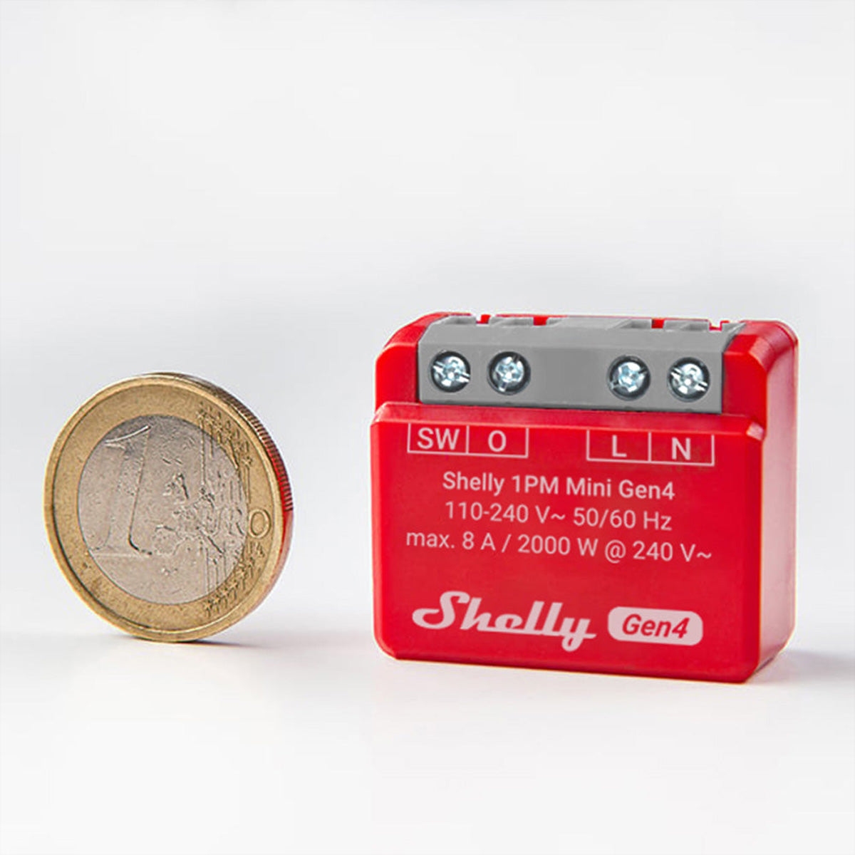 Shelly 1PM Mini Gen4 – Schaltaktor – WLAN, Bluetooth, Zigbee, Matter, Energieüberwachung, 8 A – 2er-Set