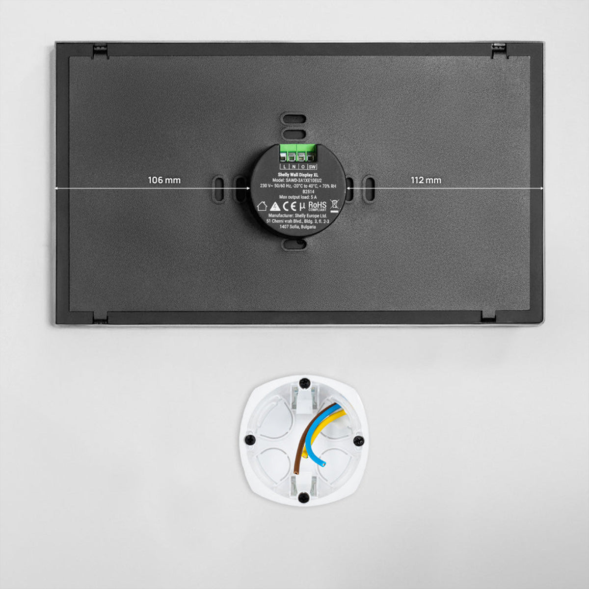 Shelly Wand Display XL – Smart-Display – 10,1" integriertes Relais 1500 W – für Shelly-Geräte