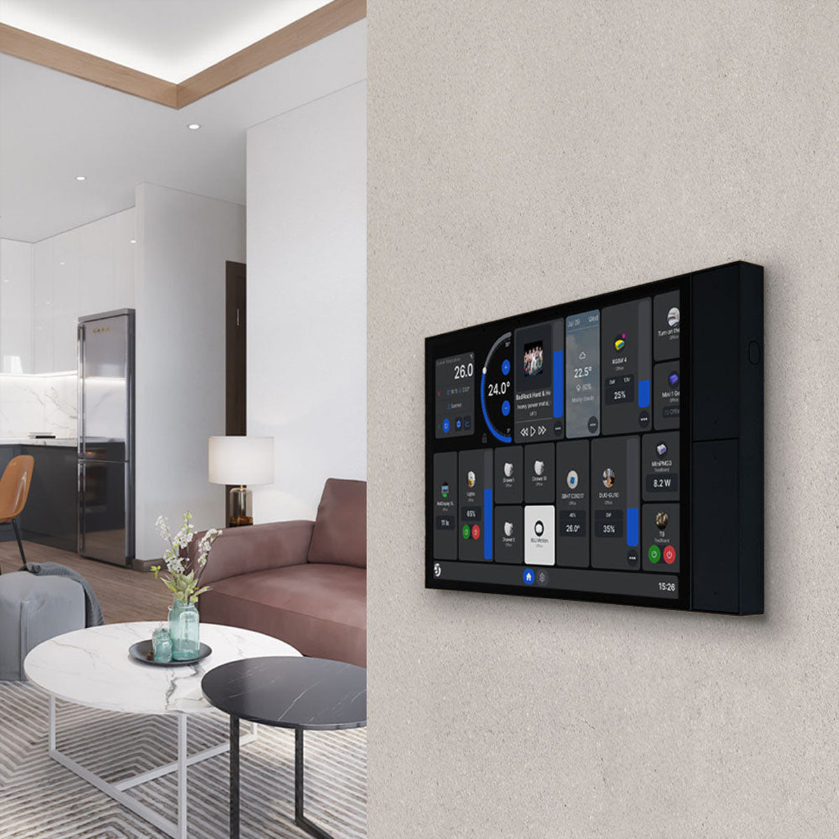 Shelly Wand Display XL – Smart-Display – 10,1" integriertes Relais 1500 W – für Shelly-Geräte