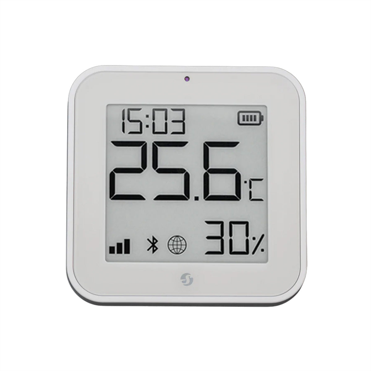 Shelly BLU H&T Display ZB – Temperatur- & Feuchtigkeitssensor, Zigbee, E-Ink-Display, 2 Jahre Batterie – Weiss