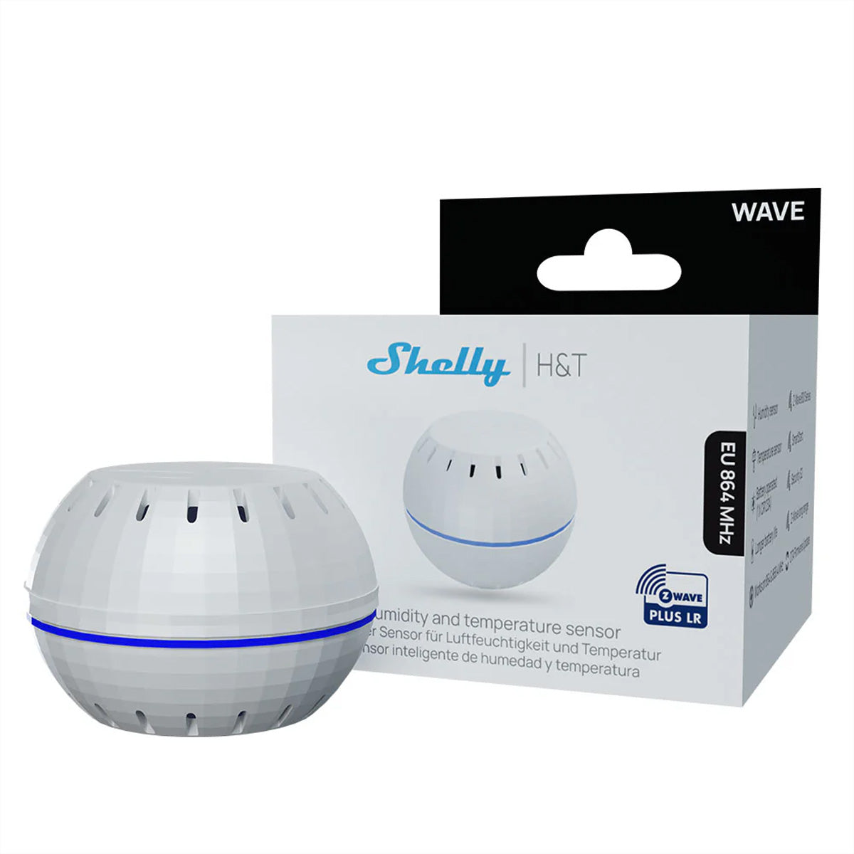 Shelly Wave H&T – Temperatur- & Feuchtigkeitssensor, Z-Wave Long Range, 400 m Reichweite