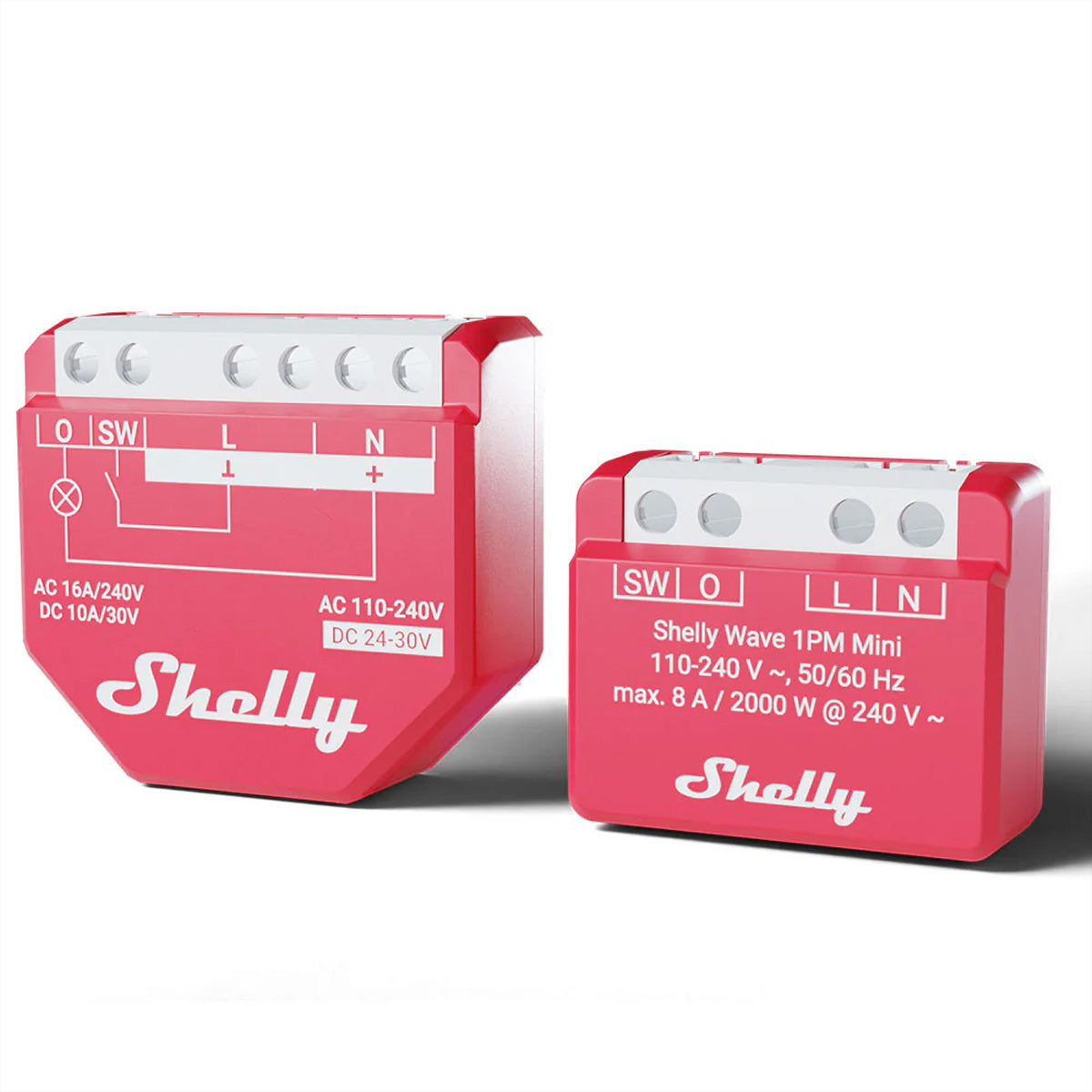 Shelly Wave 1PM Mini LR – Zubehör – Schaltaktor, Leistungsmessung, Z-Wave Long Range, 8 A