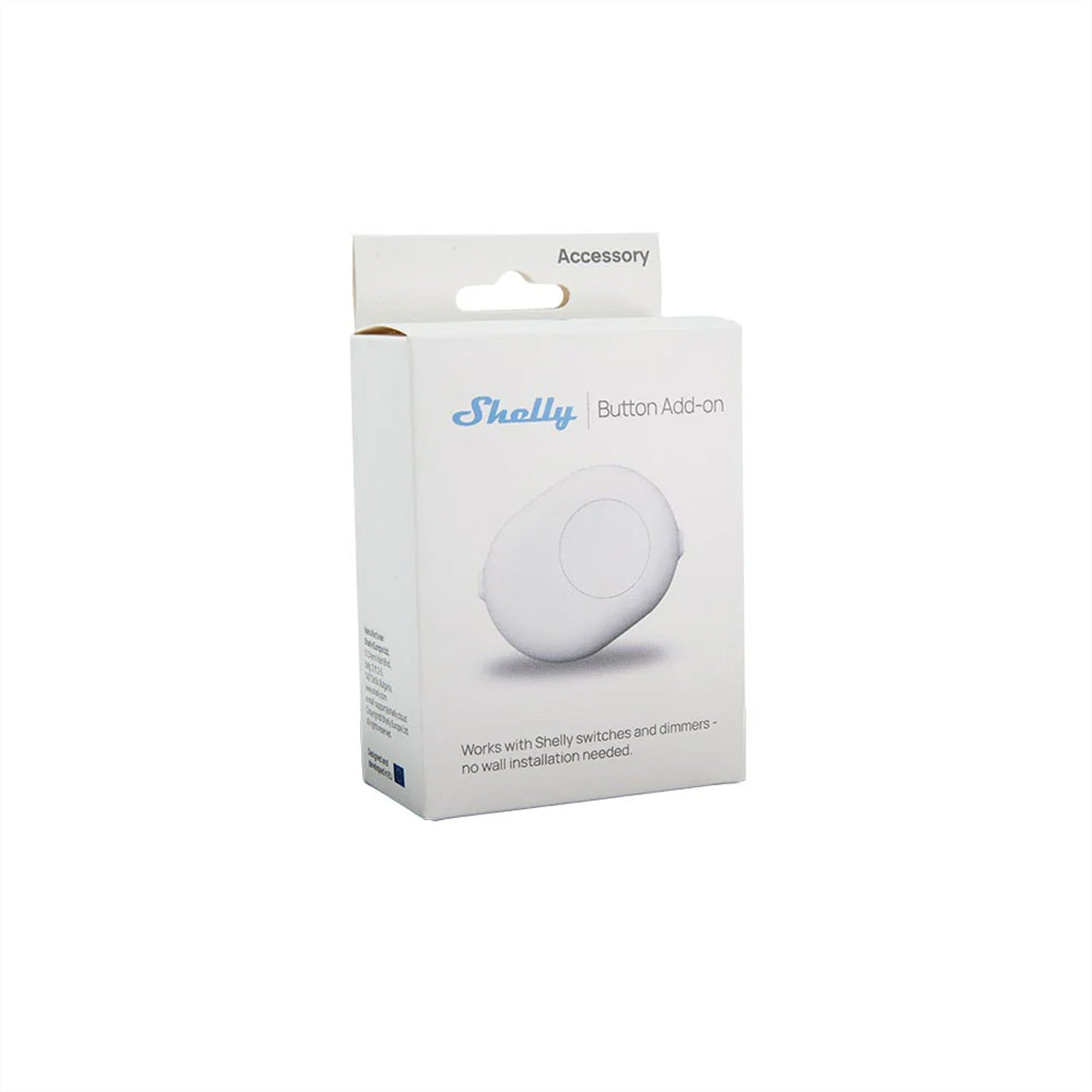 Shelly Button Add-On – Smart-Taster – Bluetooth, konfigurierbar – für Shelly Plus, Gen3 und Gen4 – Weiss