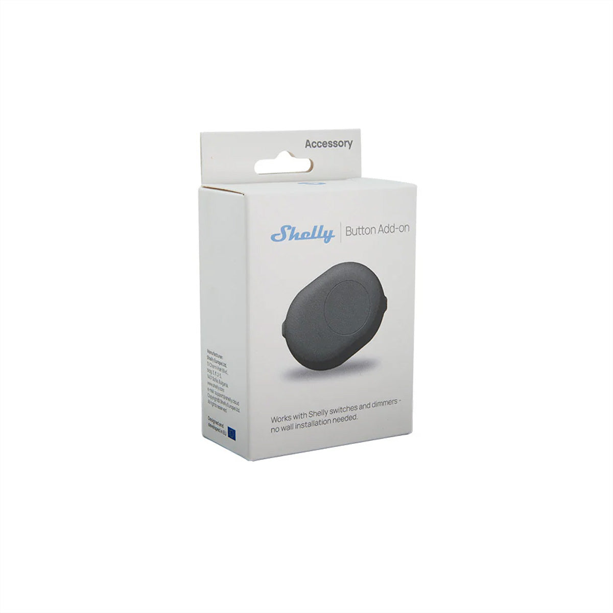 Shelly Button Add-On – Smart-Taster – konfigurierbar, Aufputzgehäuse – für Shelly Plus, Gen3 und Gen4 – Schwarz