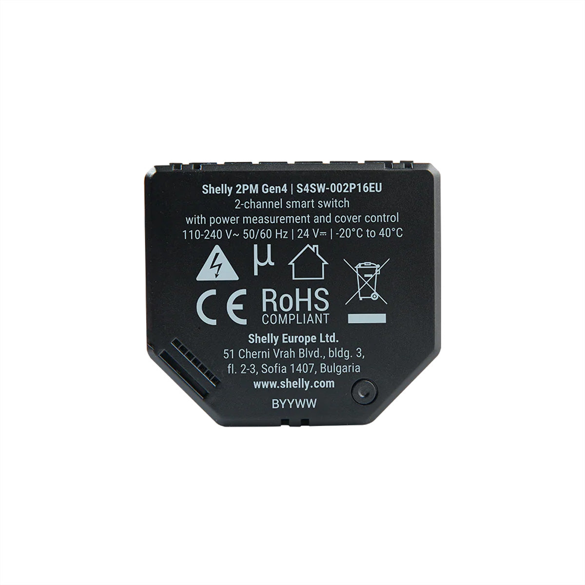 Shelly 2PM Gen4 – Schaltaktor – 2 Kanäle, Leistungsmessung, WLAN/Bluetooth/Zigbee/Matter