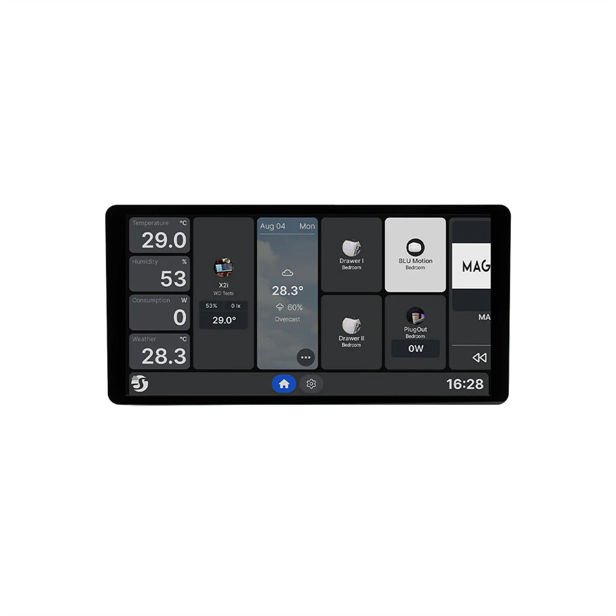 Shelly Wall Display X2i – Smart-Display – 6,95" Touch-Farbdisplay, Leistungsmessung – Schwarz
