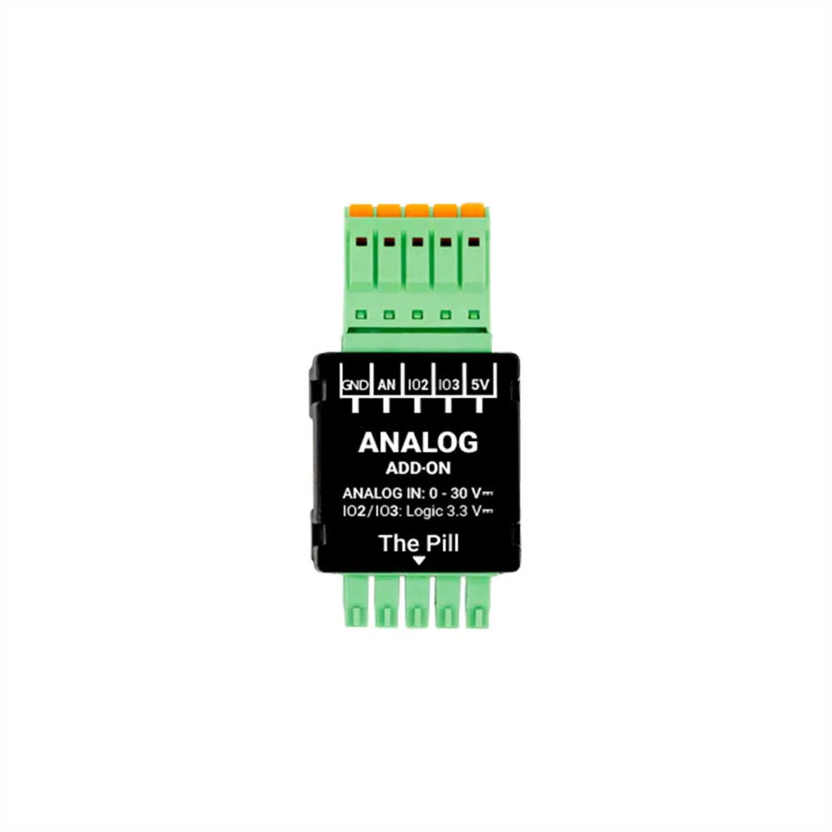 Shelly Analog 0–30 V Add-on – Zubehör – 1 Analoger Eingang, 3,3 V Logikpegel – für The Pill
