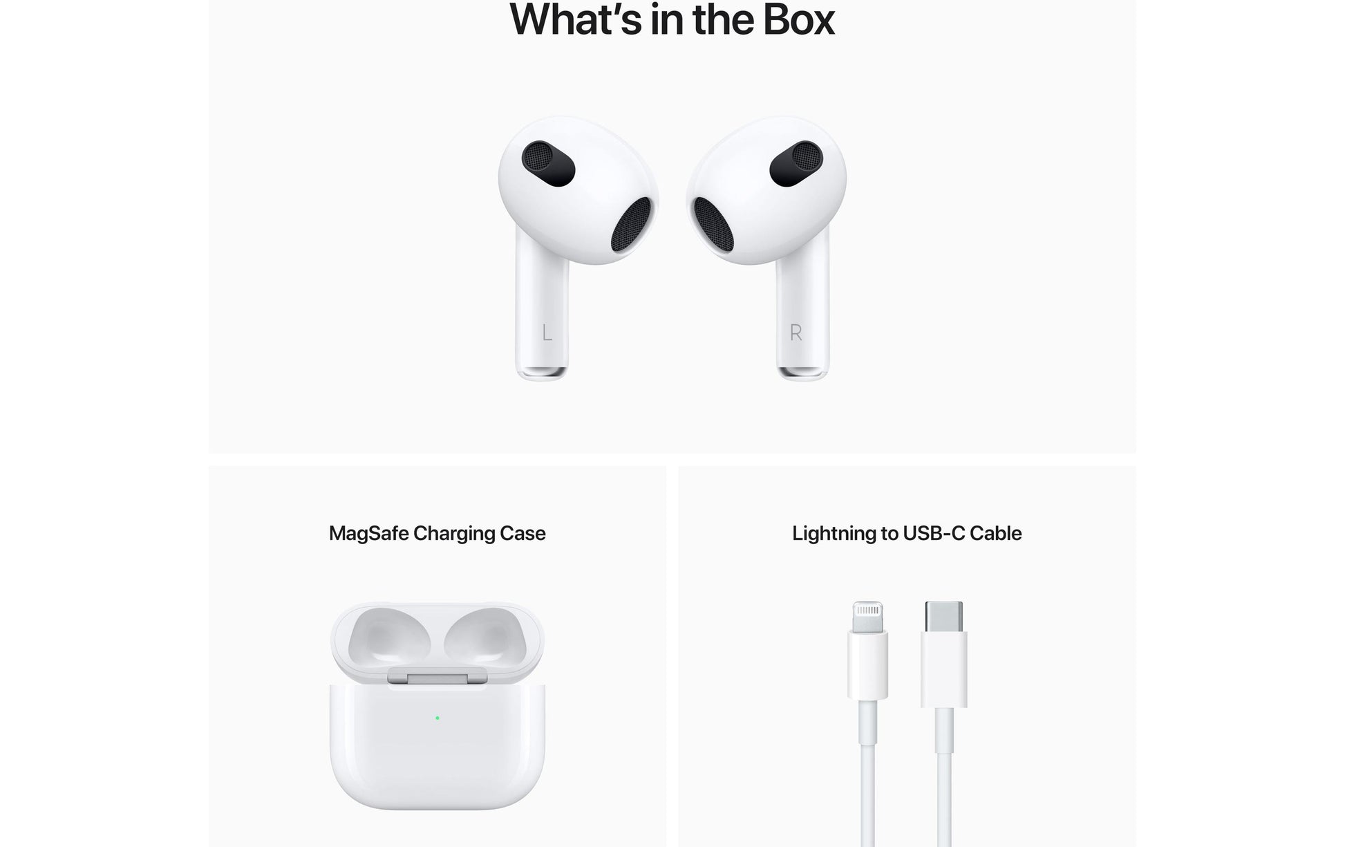 Apple AirPods (3. Gen.) – True Wireless In-Ear Kopfhörer – Bluetooth, MagSafe, IPX4 – Weiss – bis 30 h