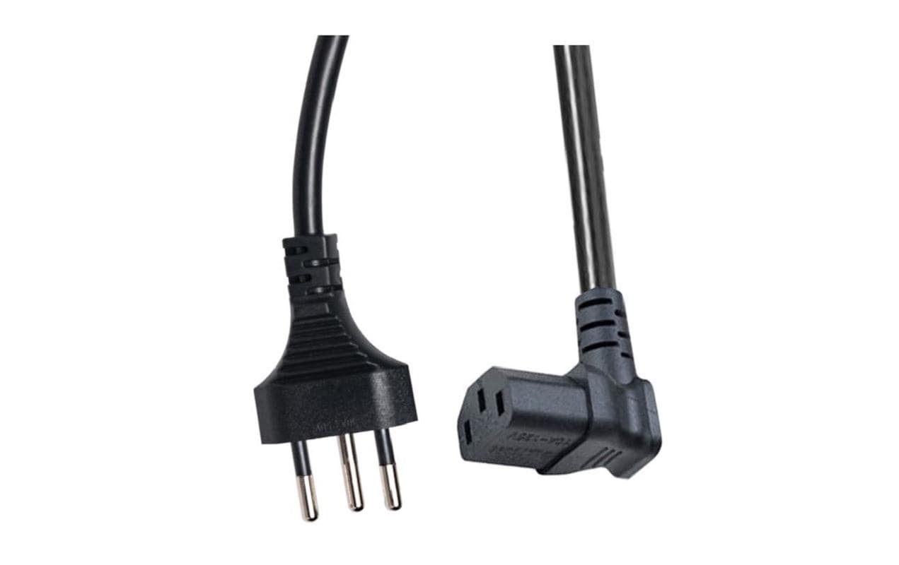 Diggelmann Netzkabel, T12 auf IEC C13, 90° abgewinkelt, 3 m, Schwarz, SPCAOBI10-3