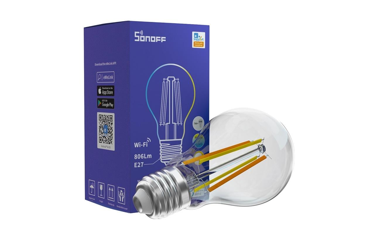 Sonoff Smart-Leuchtmittel E27 A60 – 2200–6500 K, 806 lm, 7 W, WLAN – für Amazon Alexa – B02-F-A60