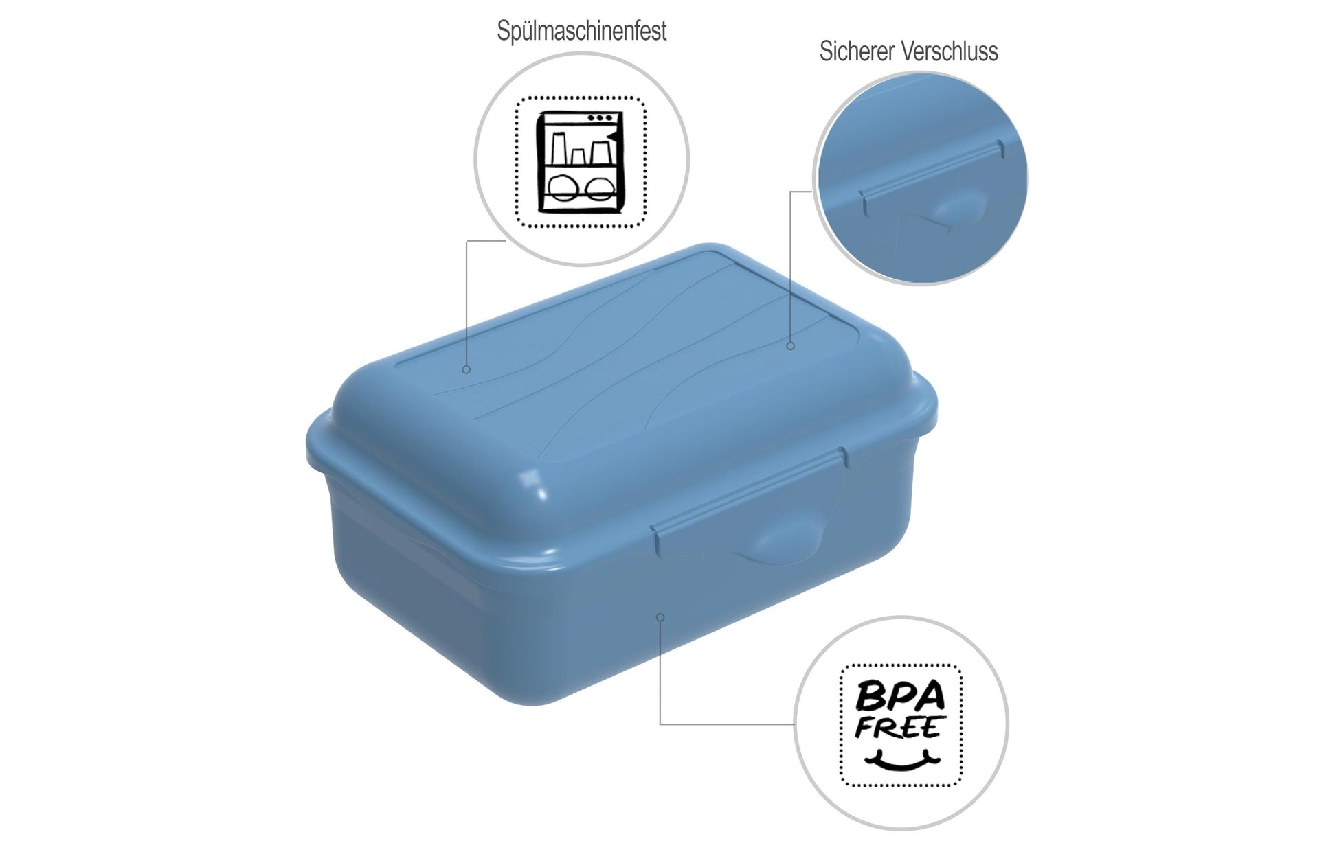 Rotho Lunchbox 400 ml, 12,5 × 9 × 5,8 cm, Polypropylen (PP), blau