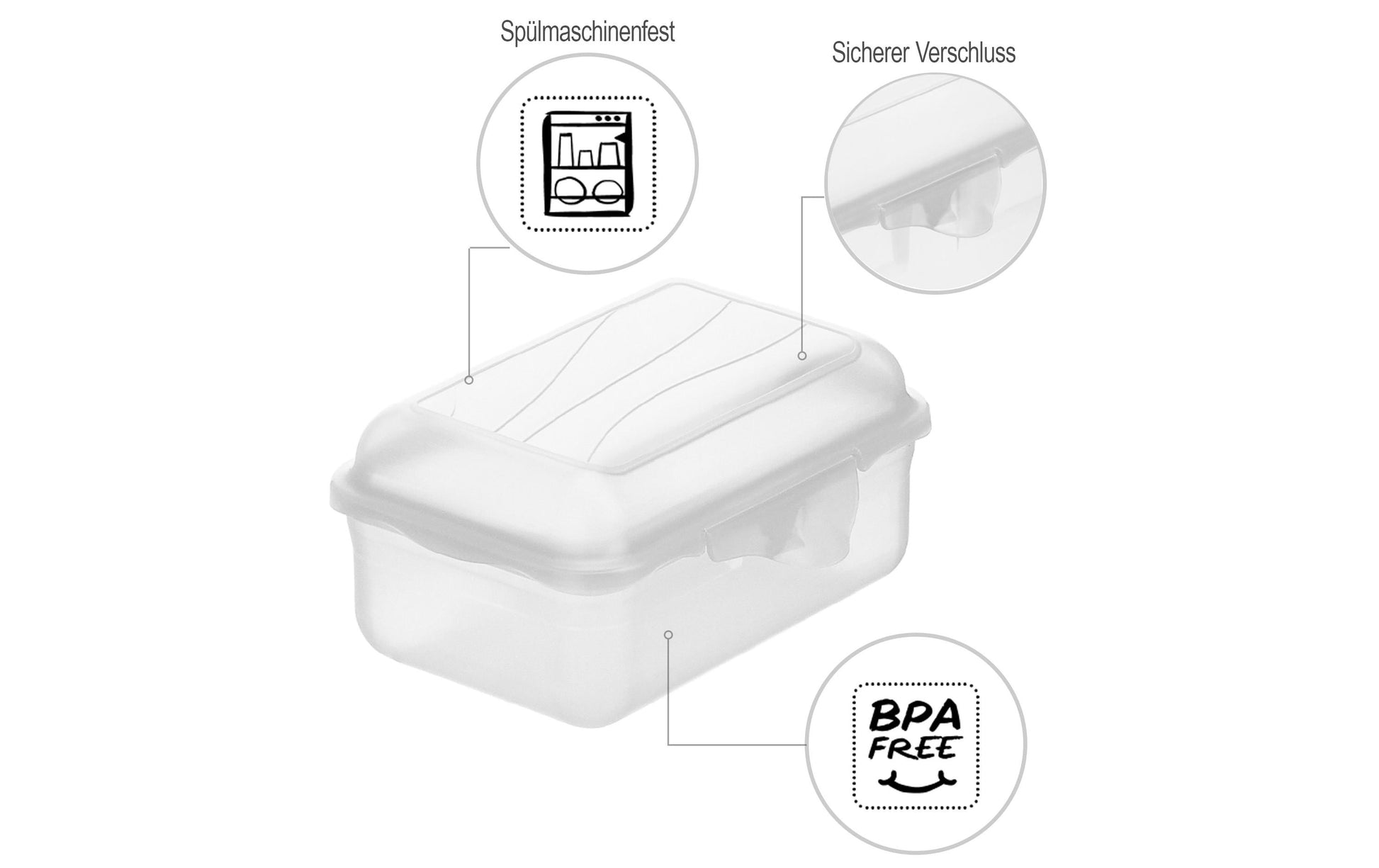 Rotho Lunchbox 400 ml, 12,5 × 9 × 5,8 cm, Polypropylen (PP), transparent