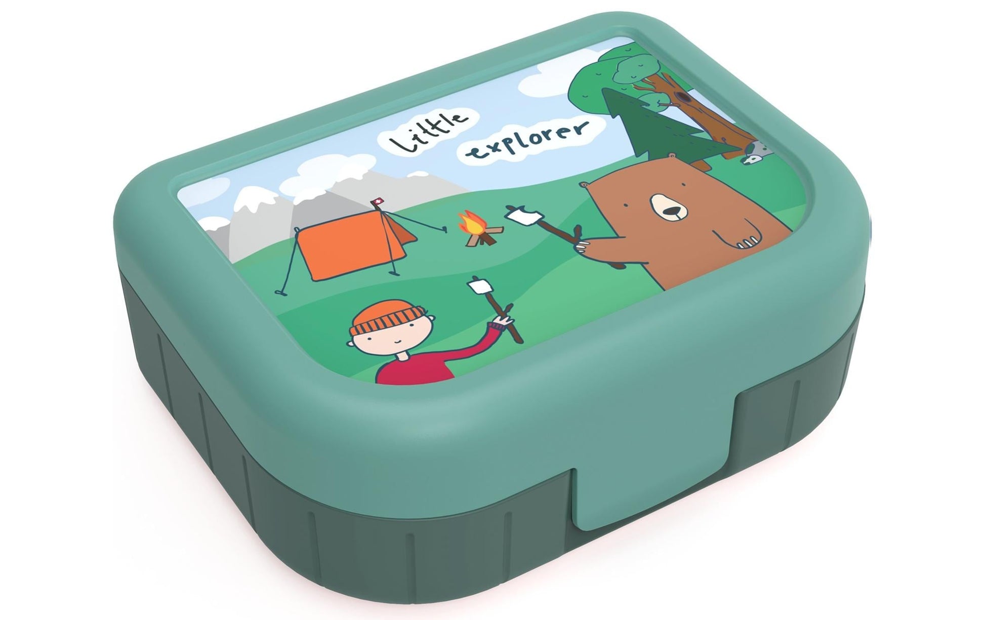Rotho Memory Kids – Lunchbox 1 l, 16,6 × 13,6 × 6,1 cm, Polypropylen (PP), grün