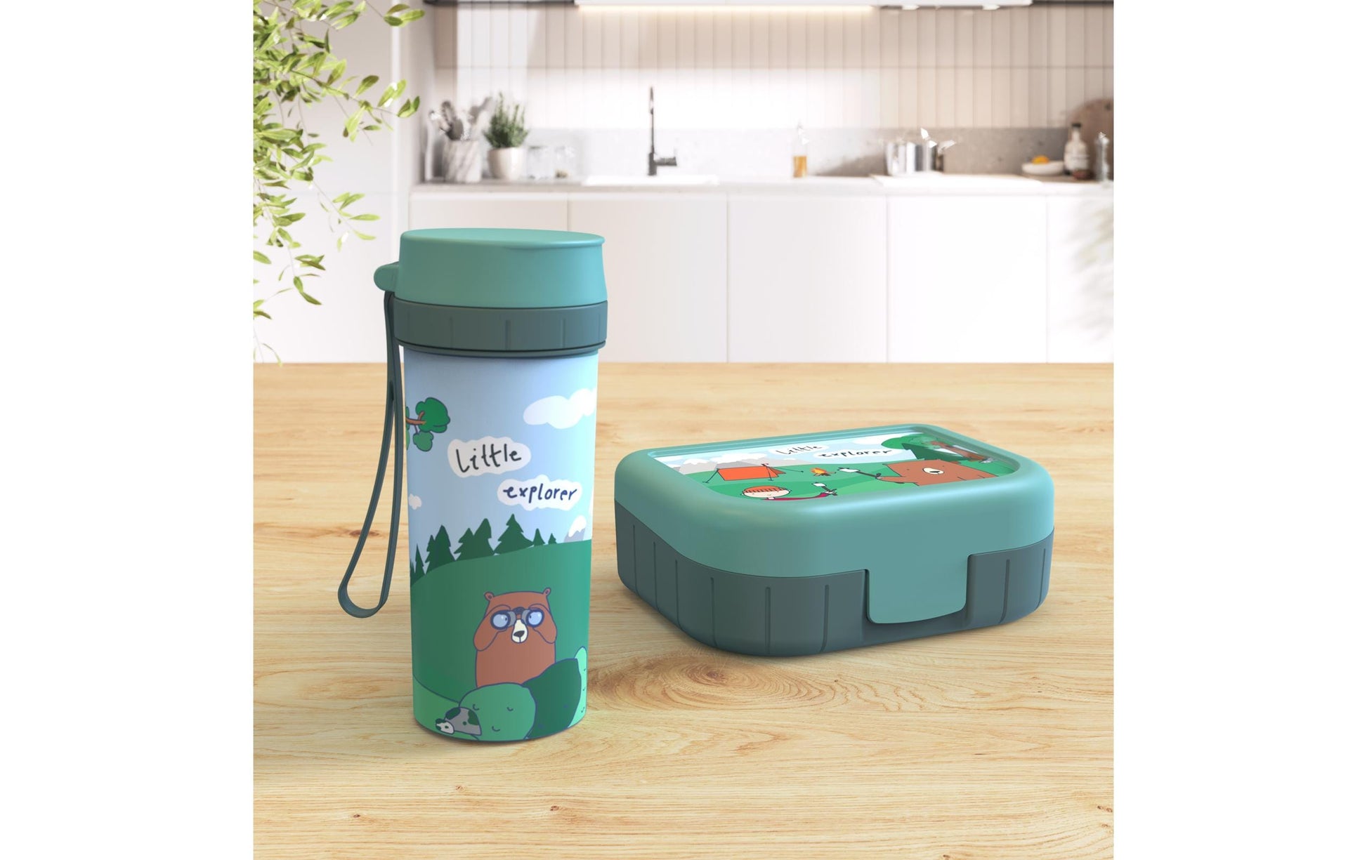 Rotho Memory Kids – Lunchbox 1 l, 16,6 × 13,6 × 6,1 cm, Polypropylen (PP), grün