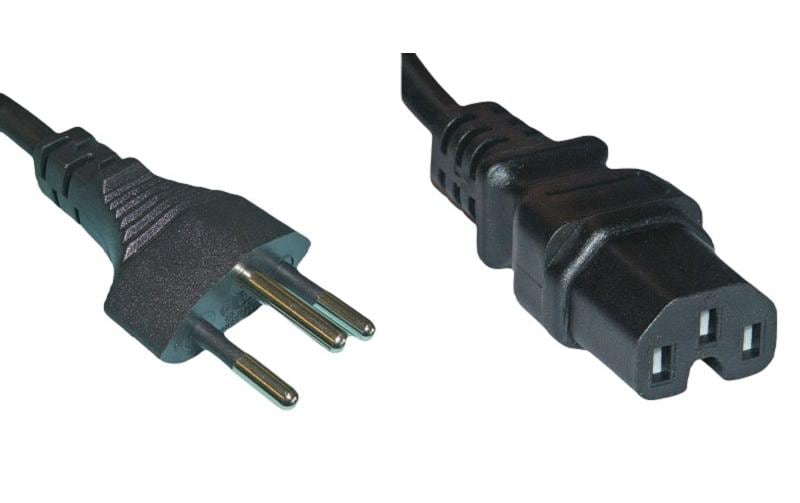 Diggelmann Netzkabel, Typ 12 auf IEC C15, angespritzt, 3 m, Schwarz