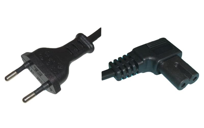 Diggelmann Netzkabel – T26–IEC C7, 0,5 m, 2,5 A, schwarz