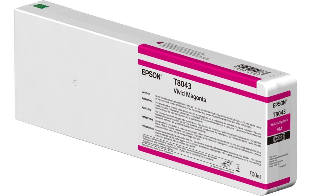 Epson Tintenpatrone T804300, magenta, 700 ml, original – für SureColor SC-P6000, SC-P7000, SC-P8000 und andere