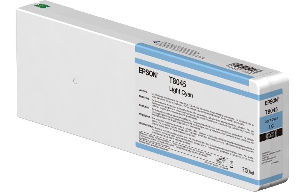 Epson Tintenpatrone T804500 (C13T804500), Helle Cyan, 700 ml, Original – für SC-P7000, SC-P9000 und andere