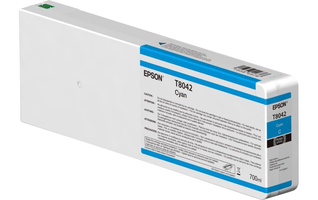 Epson Tintenpatrone T804200, Cyan, 700 ml, Original – für SureColor SC-P6000, SC-P7000, SC-P8000 und andere