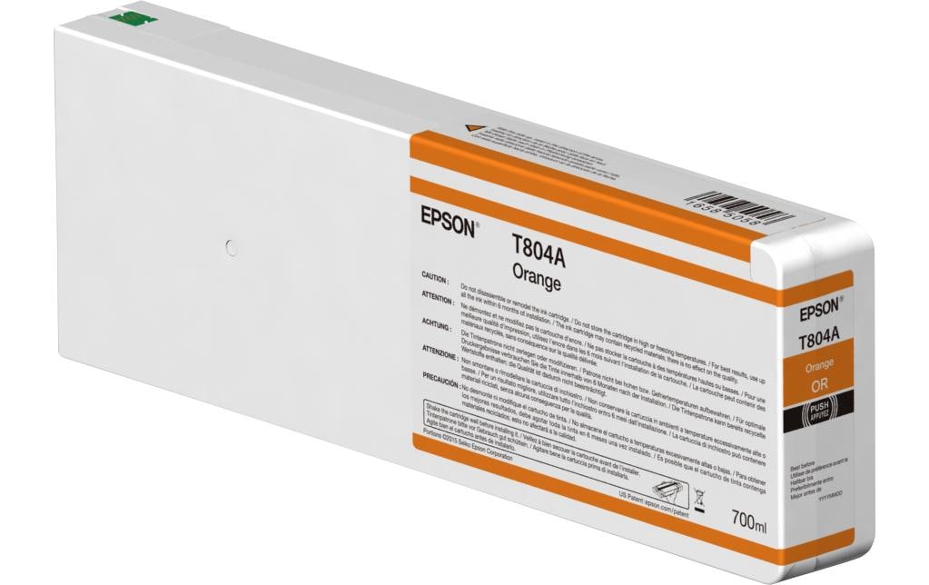 Epson Tintenpatrone T804A00, Orange, 700 ml – für SC-P6000, SC-P7000, SC-P8000 und andere