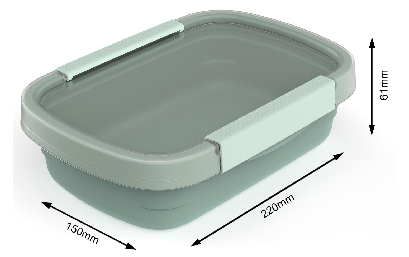 Rotho Kühlschrankdose Clic Eco – 0,8 l – auslaufsicher, Clip-Verschluss – Kunststoff – Grün