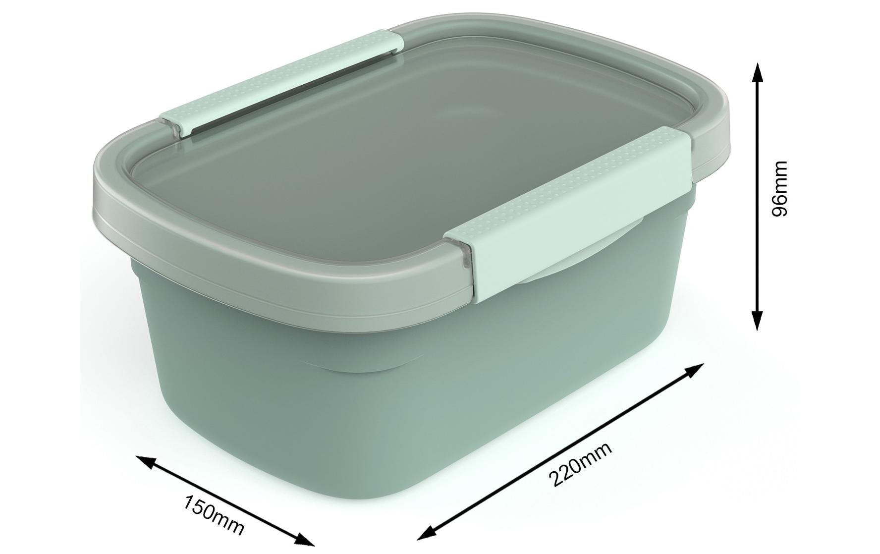 Rotho Kühlschrankdose Clic Eco – 1,5 l – rechteckig – 15 × 9,6 × 22 cm – Kunststoff – Grün