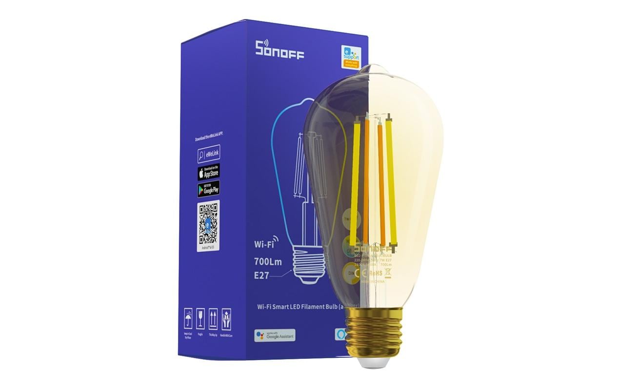 Sonoff Smart-Leuchtmittel E27 ST64 – 1800–5000 K, 700 lm, 7 W, WLAN – für Amazon Alexa – 1 Stk.