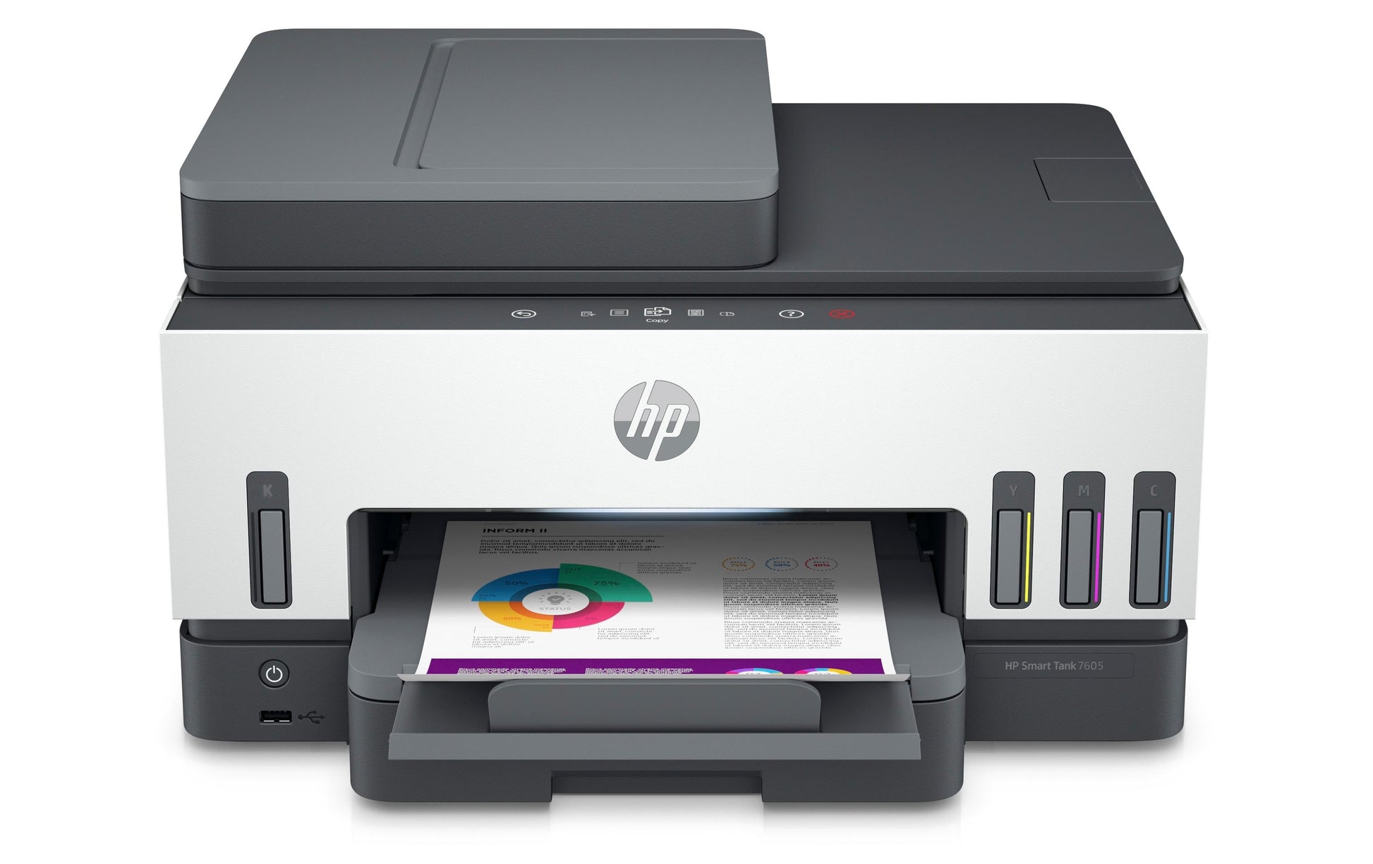 HP SMART TANK 7605 – Farbiger Tintenstrahl-MFP A4, 3-in-1 – 28 S./Min. S/W