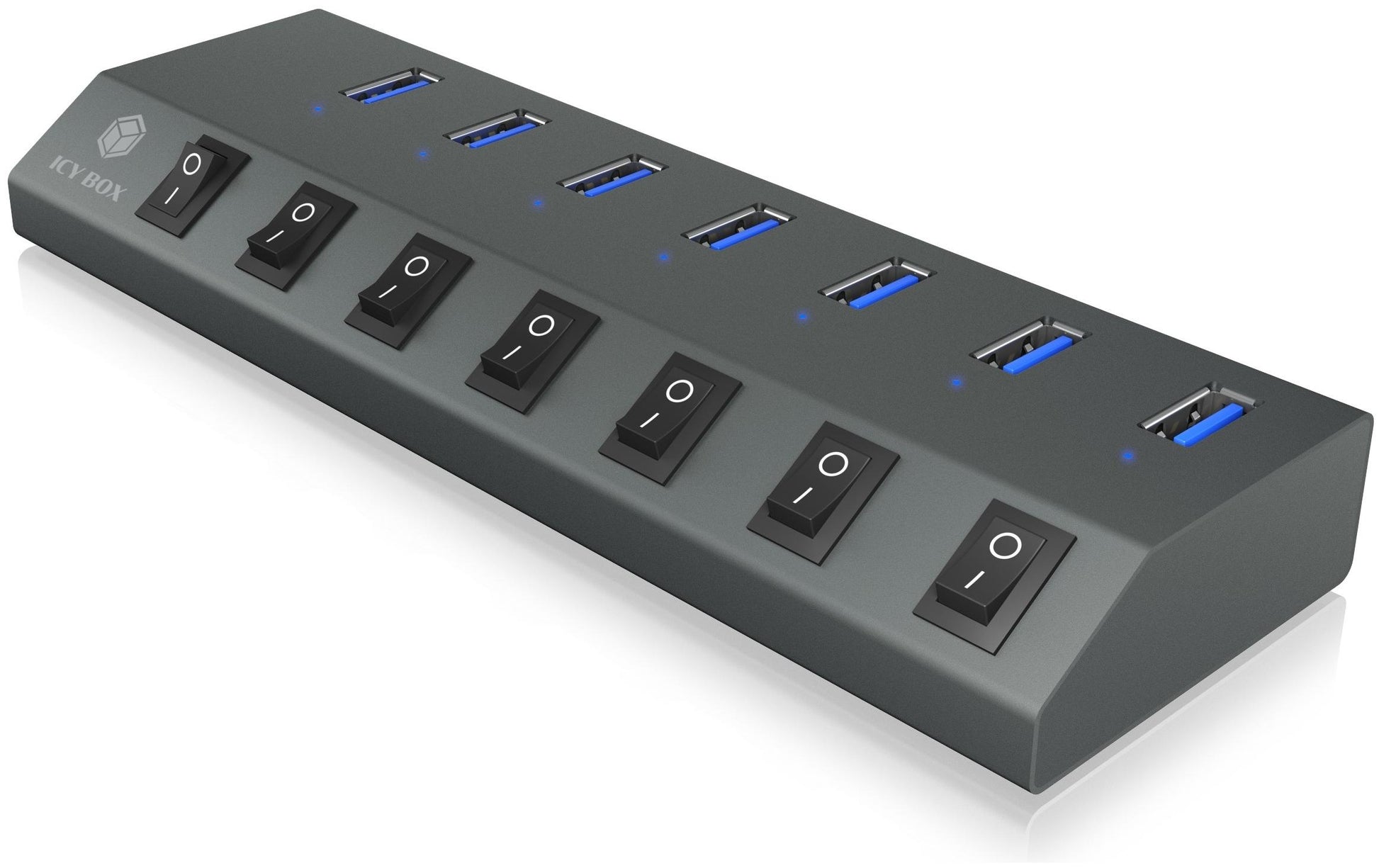 ICY BOX IB-HUB1701-C3 USB-Hub – 7× USB-A, für Windows/Mac