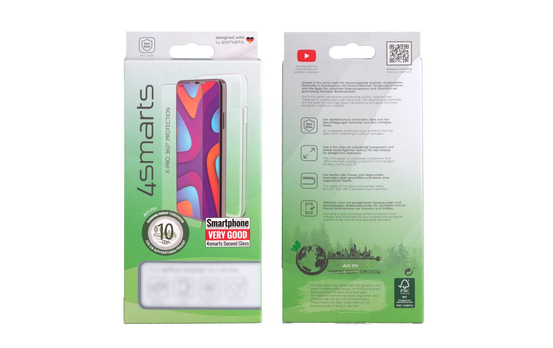 4smarts Backcover – für Apple iPhone 7/8/SE (2. / 3. Gen.), Glas+TPU, Transparent