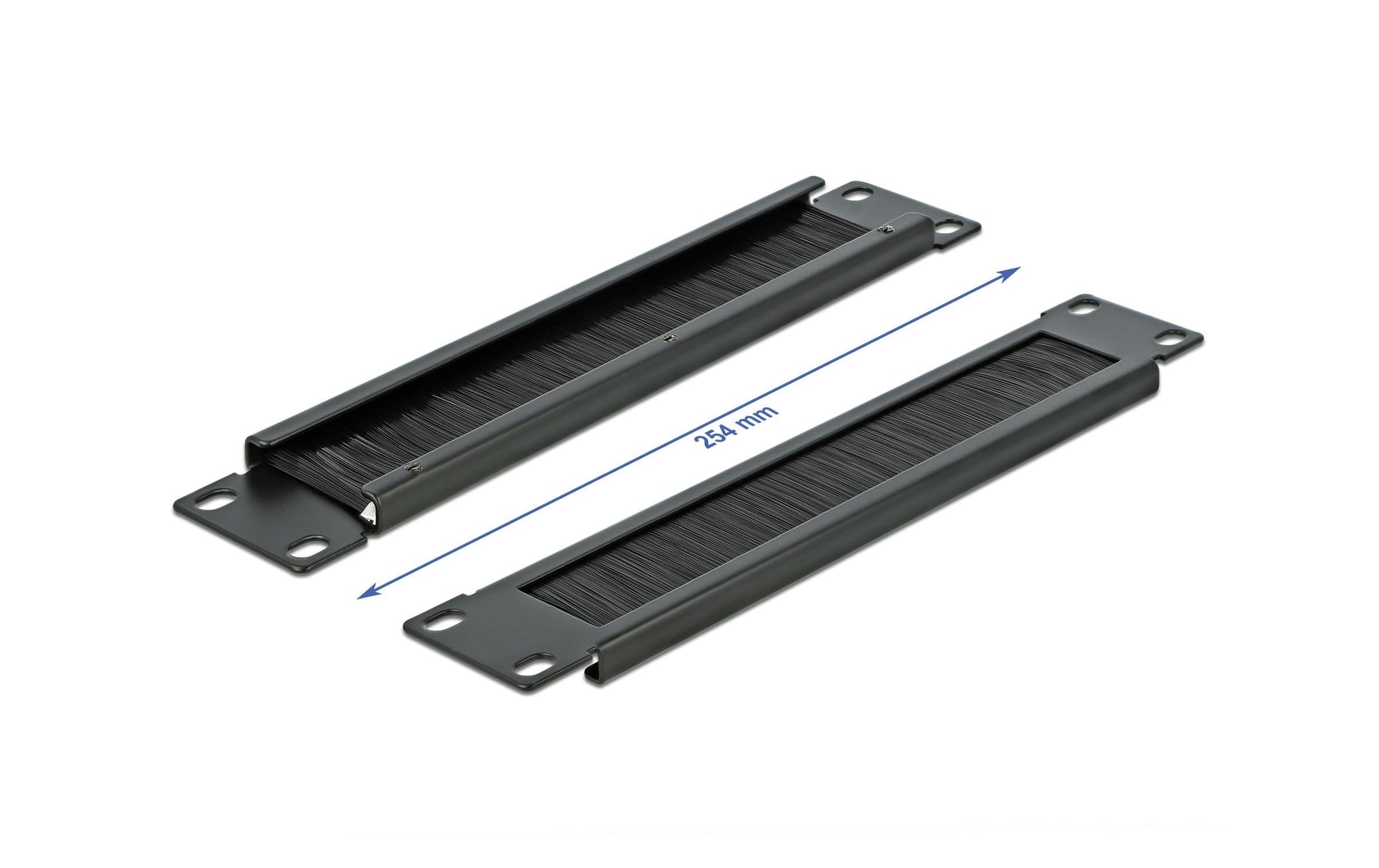 DeLOCK 66287 Bürstenleiste – 19", 1U, Metall, Schwarz, 254×44,2×10 mm