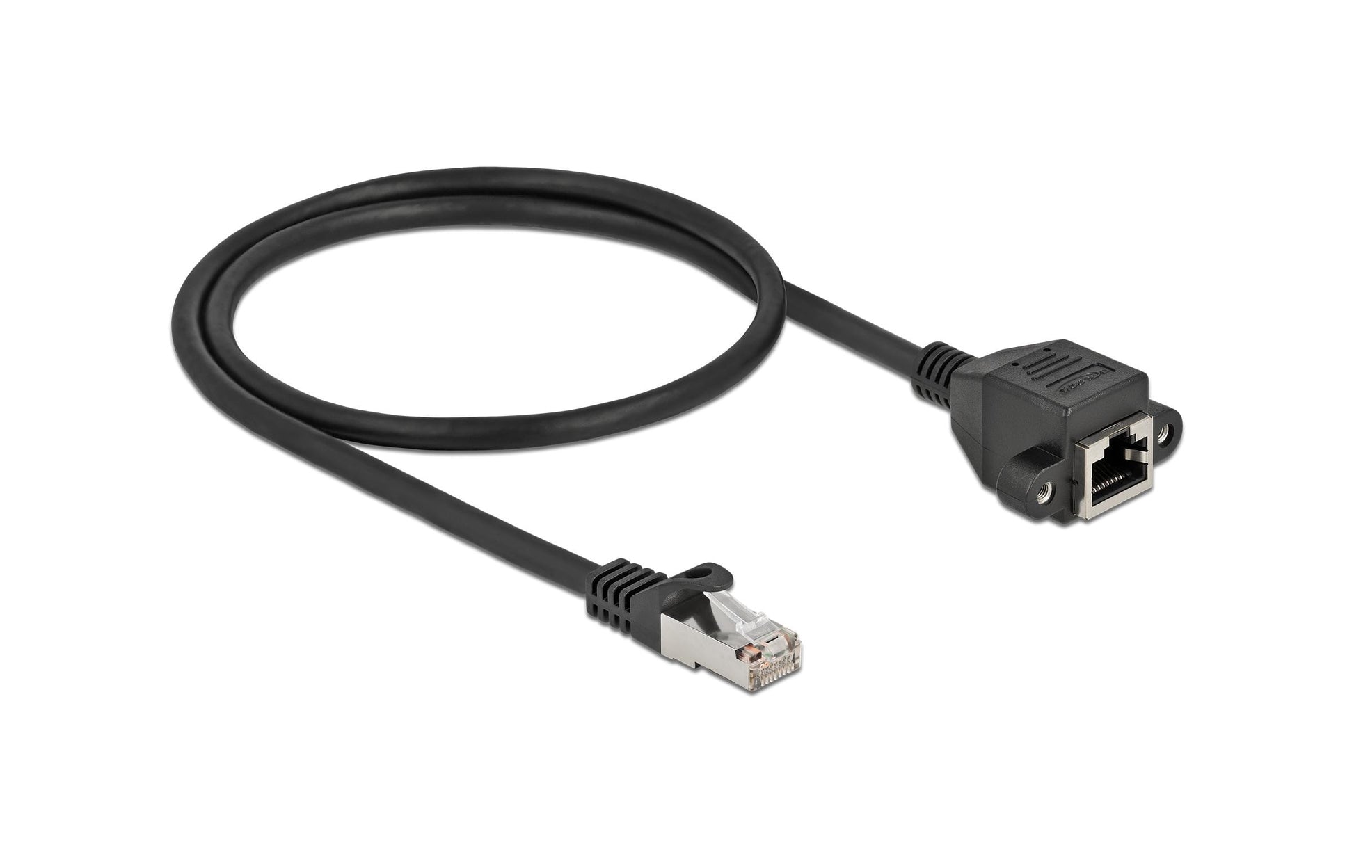 DeLOCK Verlängerungskabel Patchkabel – Cat6A S/FTP, 0,5 m, Schwarz, LSZH, RJ-45