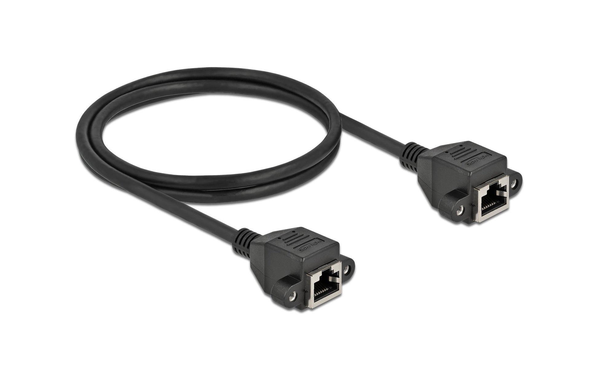 DeLOCK Cat6A Patchkabel – S/FTP, 1 m, Schwarz, LSZH, RJ-45