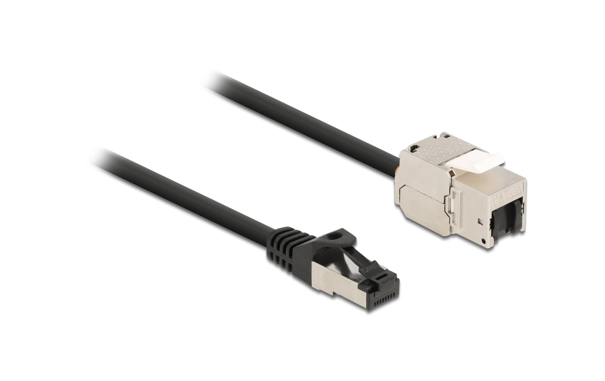 DeLOCK Patchkabel – Cat 6A S/FTP, 1 m, Schwarz, RJ-45