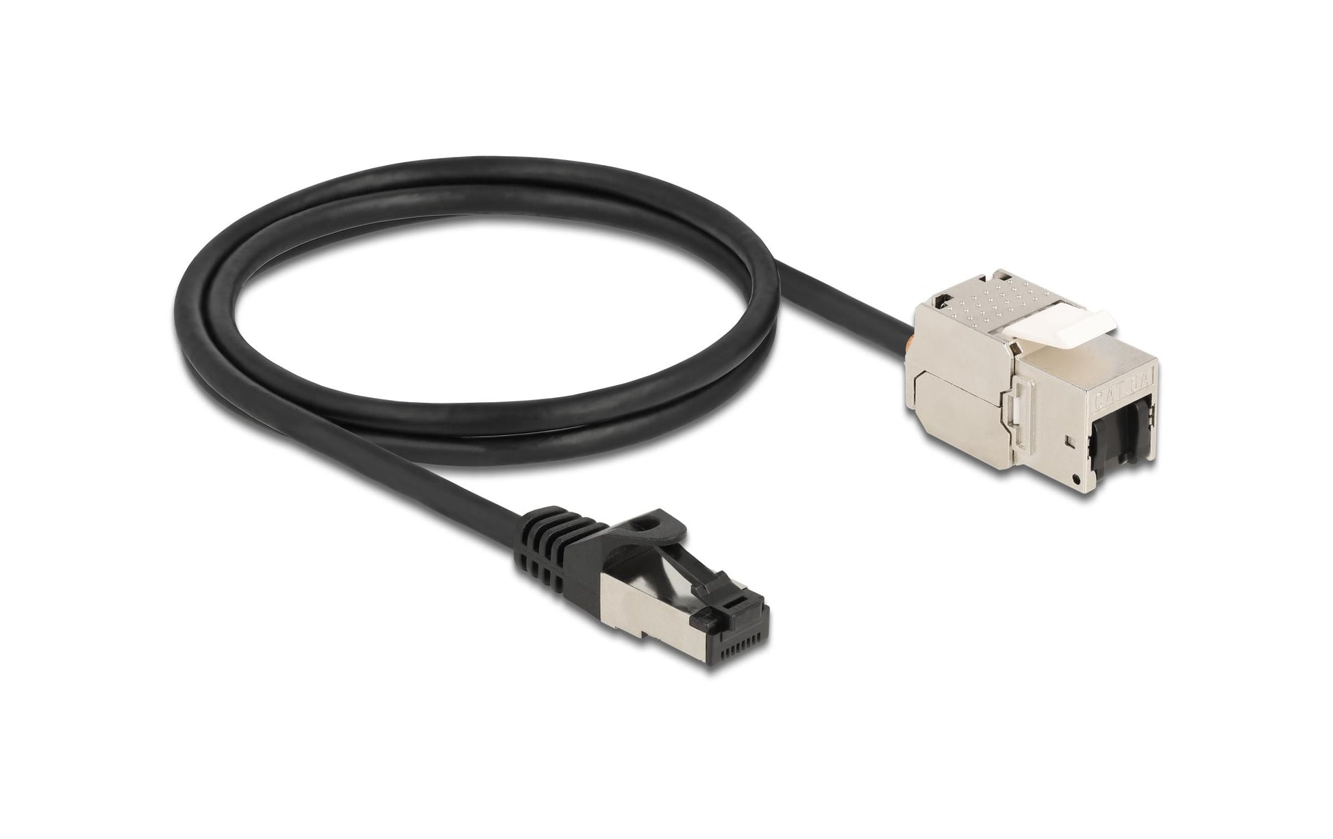 DeLOCK Patchkabel – Cat 6A S/FTP, 1 m, Schwarz, RJ-45