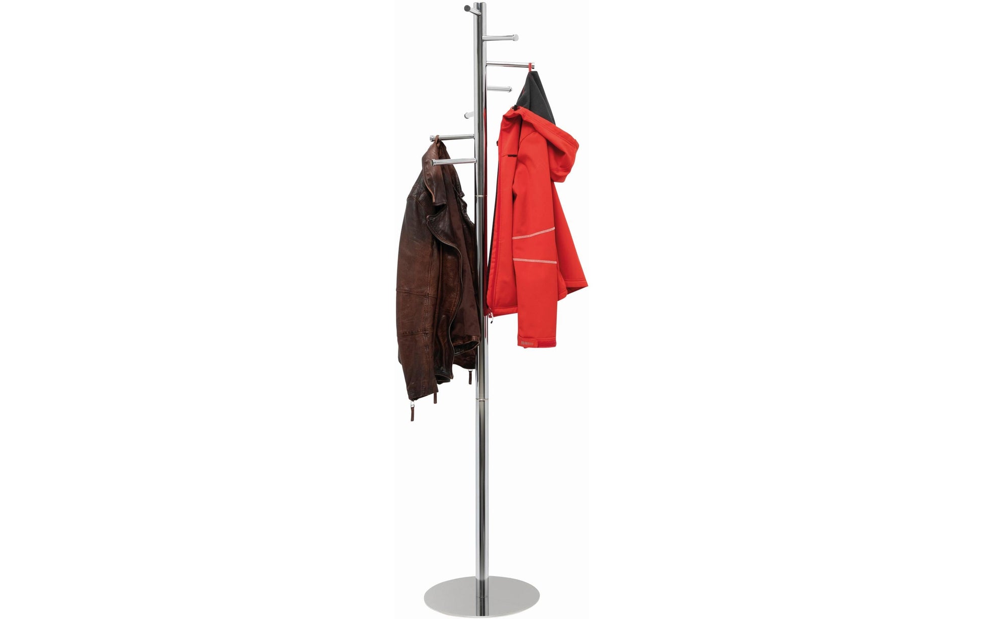MAUL Calima Garderobenständer (7 Haken) – Stahl – Silber – 1'770 mm