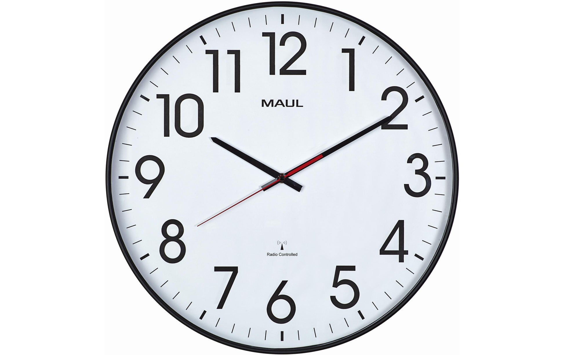 MAULclimb Wanduhr – Funk, analog, Ø 47 cm, Schwarz
