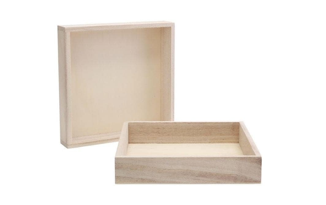 Creativ Company Holzrahmen eckig, Pappelholz, braun, 16,2 × 16,2 × 3 cm, 10er-Set