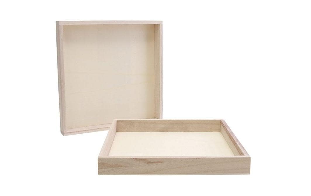Creativ Company Holzrahmen zum Basteln, Holz, Braun, 24,5 × 24,5 × 3 cm, 10er-Set