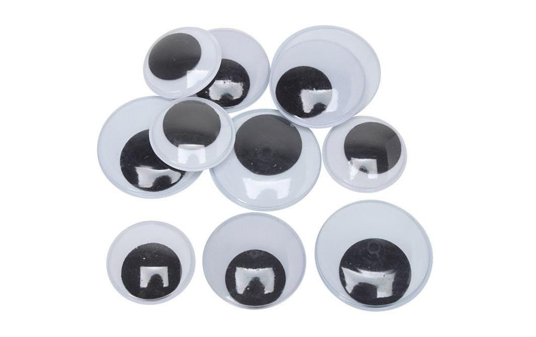 Creativ Company Wackelaugen, Selbstklebend, Schwarz, Weiss, 30 mm, 35 mm, 40 mm, 300 Stk., Art.-Nr. 762135