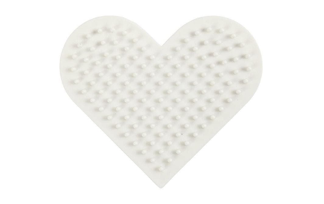 Creativ Company Steckplatte Medium, Herz, 7 cm × 8,5 cm × 0,5 cm, weiss, 1 Stk